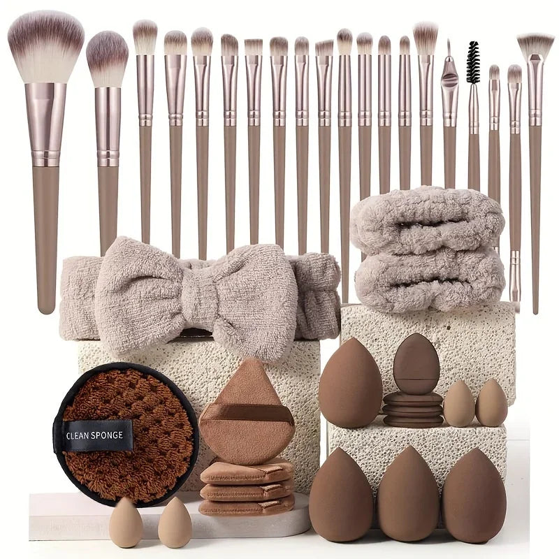 20/40-Piece Pink Makeup Brush Set – Complete Kit with Soft Brushes & Beauty Blender